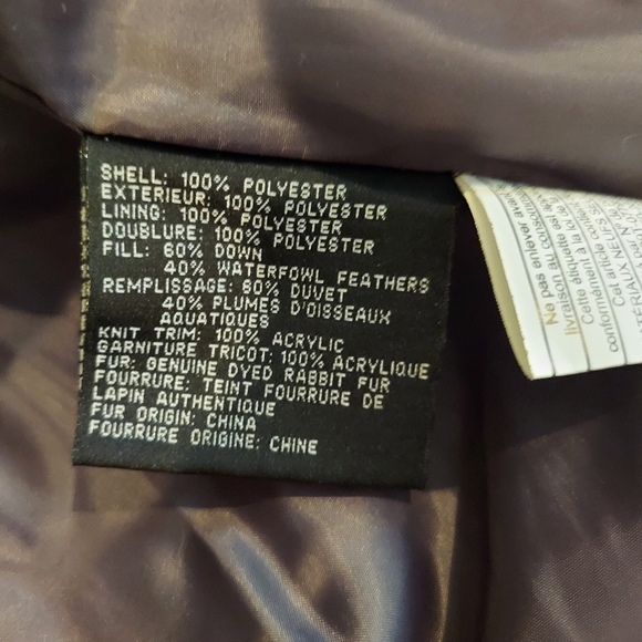 Rabbit fur collar waterfowl feather puffer- removable collar/belt by Via Spiga - Picture 15 of 16